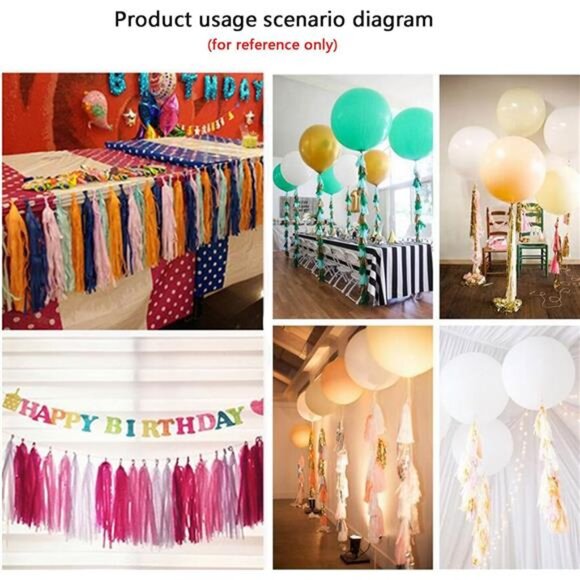 Hot Pink Light Pink Tassel Garland Tissue Paper Party Decorations DIY Banner Kit - Picture 4 of 5